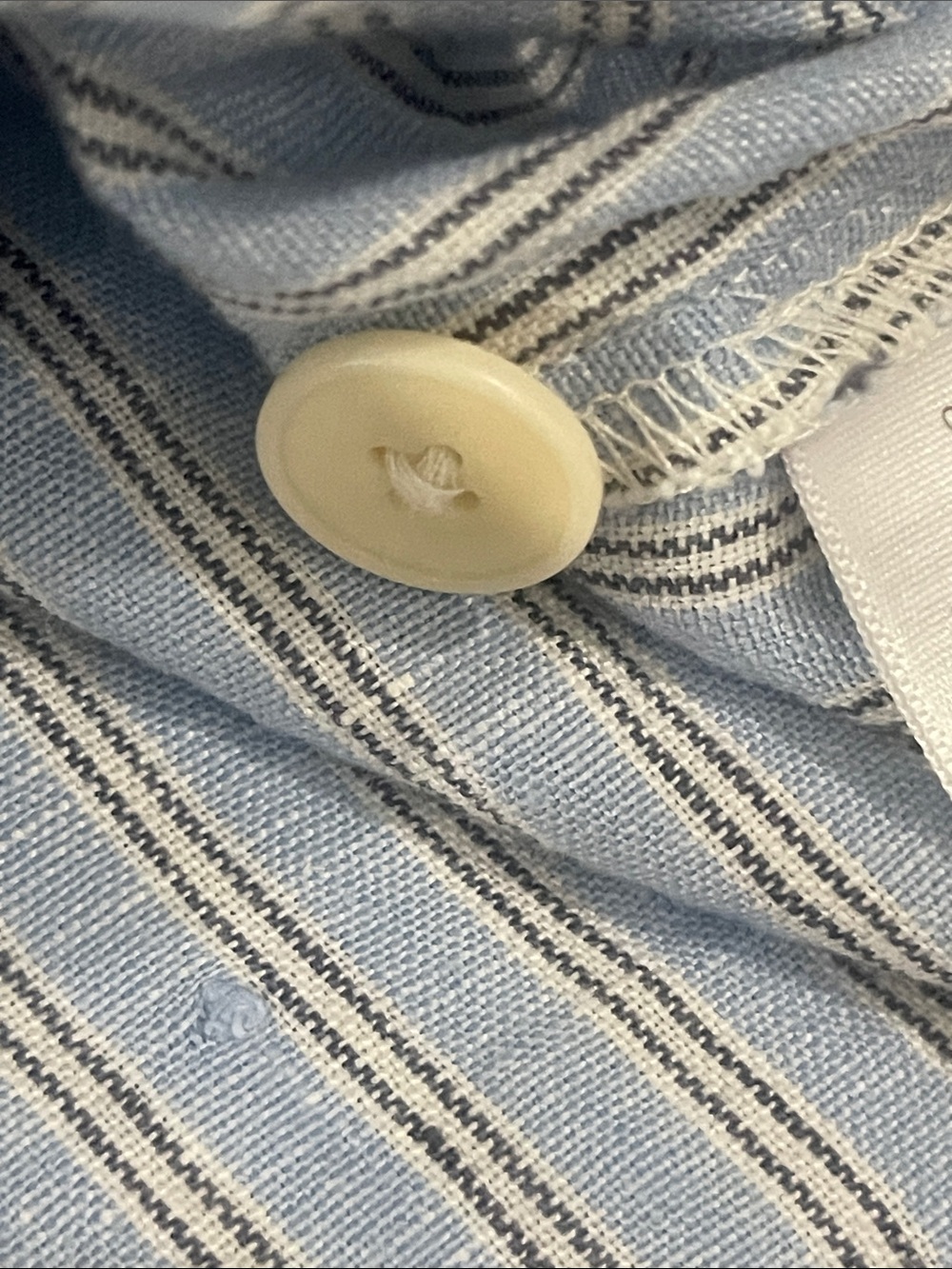 Madewell Cassie Button-Front Midi Dress 100% Linen Blue Striped Size Small - Picture 12 of 13